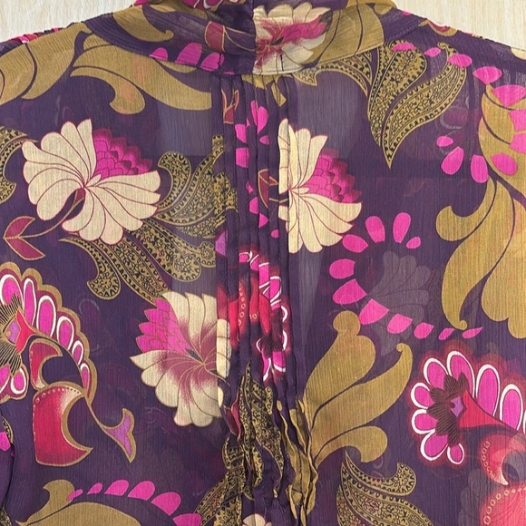 Gibson Blouse Sheer Paisley Boho Size Large - Picture 5 of 8